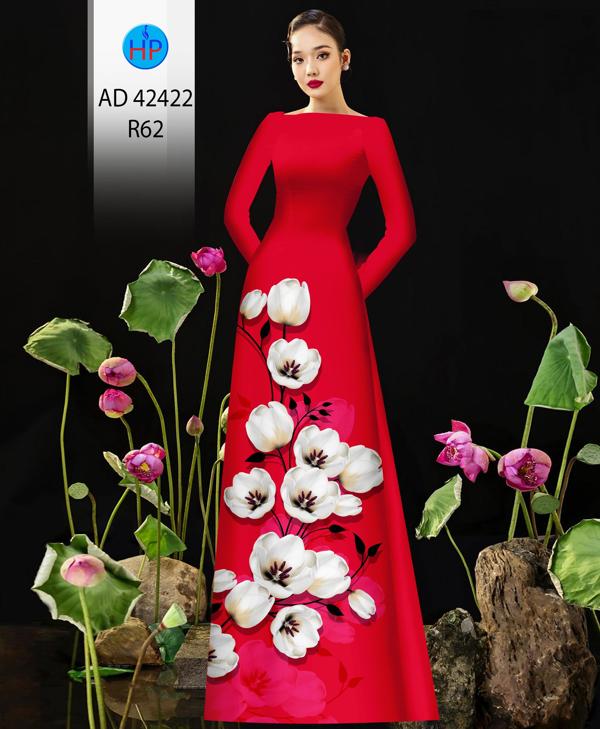 Vải Áo Dài Hoa In 3D AD 42422 15